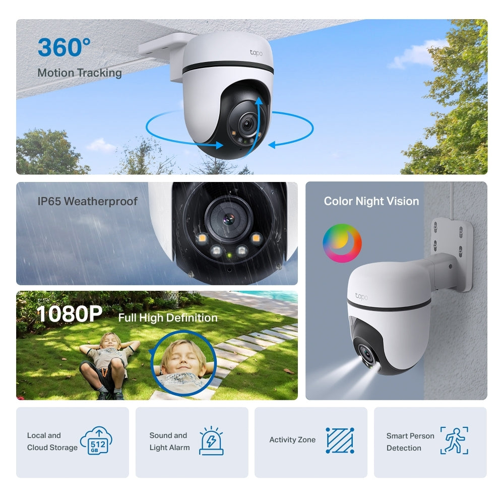 Sicher24-TP-Link Tapo C500 WiFi Überwachungskamera mit 360° Rundumsicht